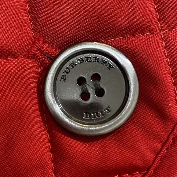 Burberry Brit Copford Red Quilted Button Jacket Size Medium - Picture 10 of 15